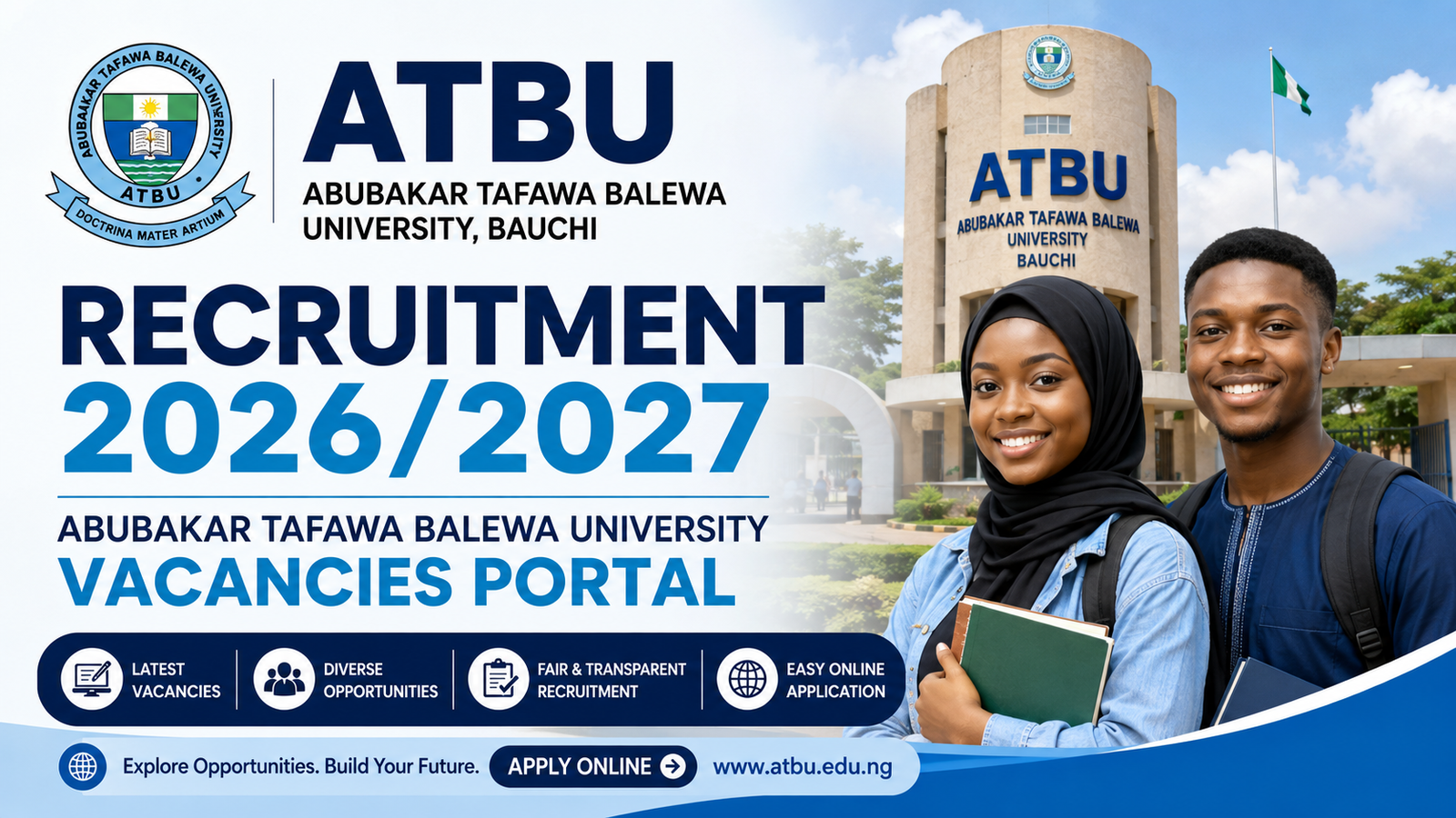 ATBU Recruitment 2026/2027 Abubakar Tafawa Balewa University Vacancies Portal
