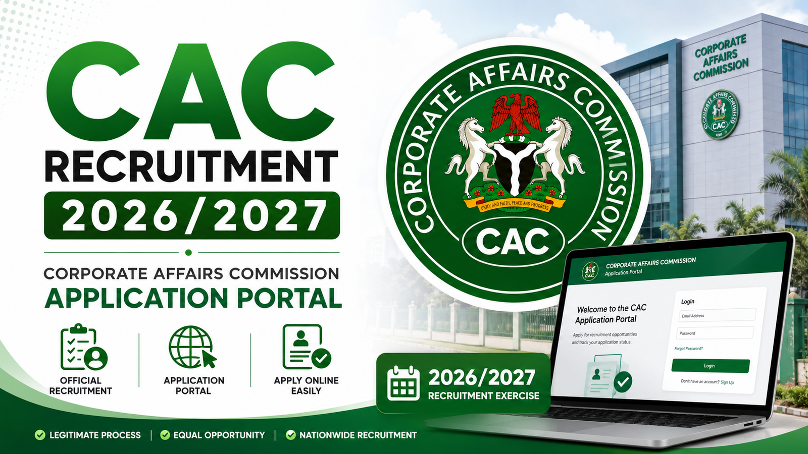 CAC Recruitment 2026/2027 | Corporate Affairs Commission Application Portal