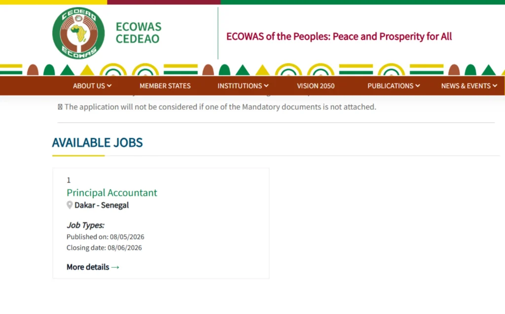 ECOWAS Recruitment Portal 