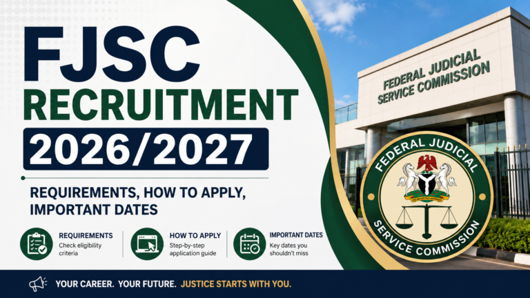 FJSC Recruitment 2026/2027 Requirements, How to Apply, Important Dates