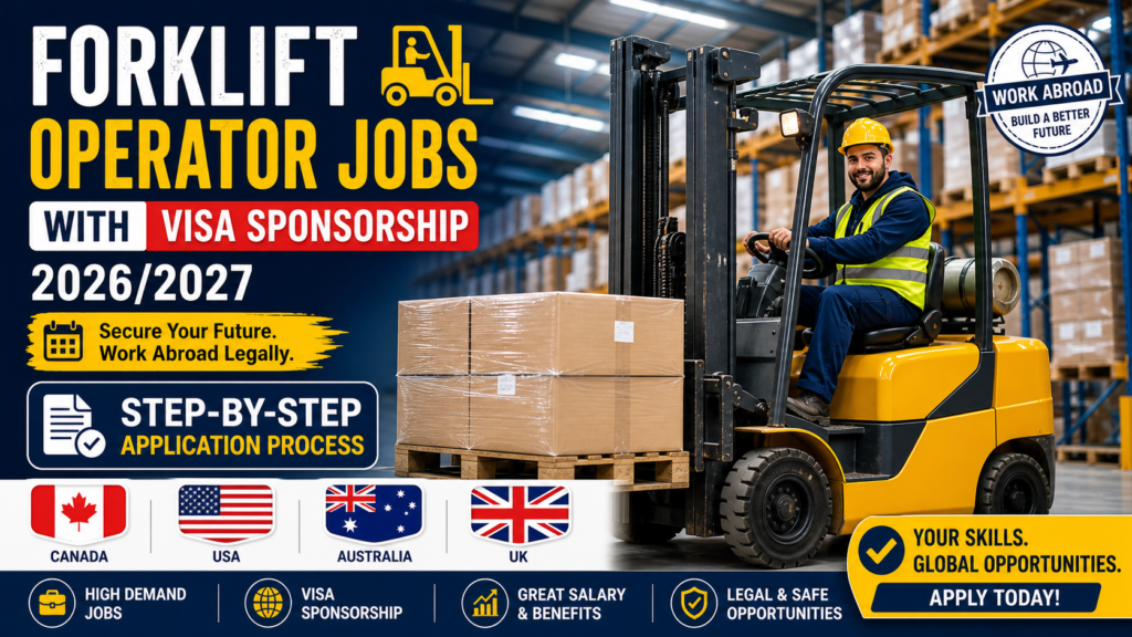 Forklift Operator Jobs with Visa Sponsorship 2026/2027: Step-by-Step Application Process