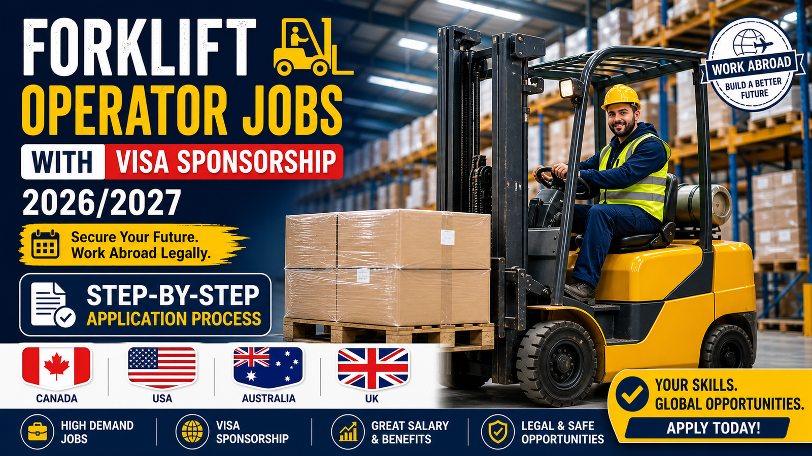 Forklift Operator Jobs with Visa Sponsorship 2026/2027: Step-by-Step Application Process