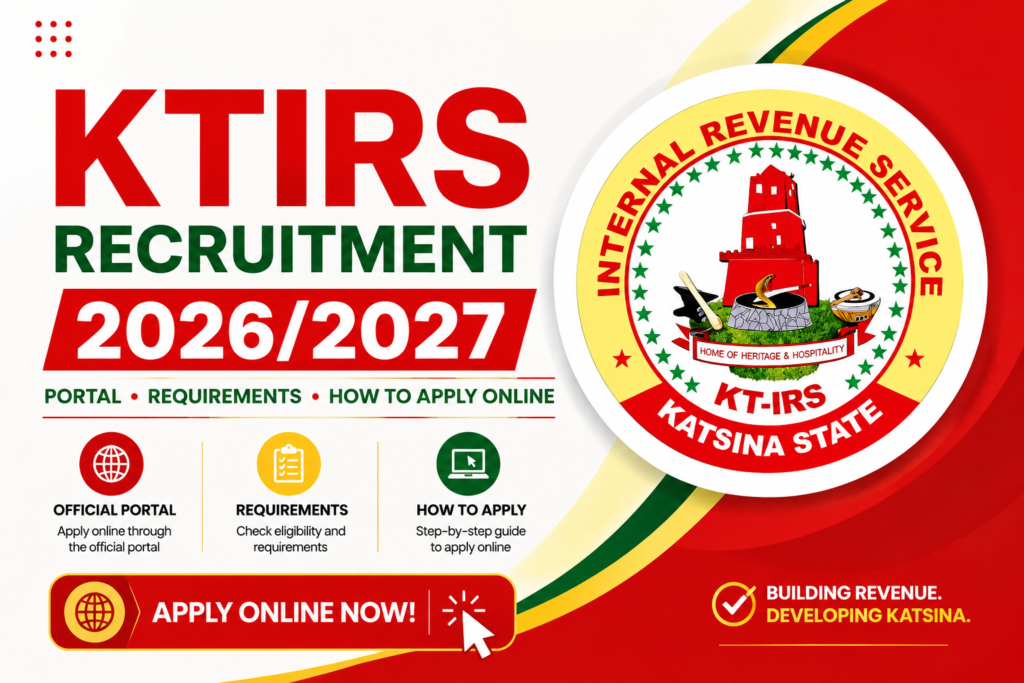 KTIRS Recruitment 2026/2027 Portal, Requirements, How to Apply Online