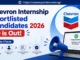 Chevron Internship Shortlisted Candidates 2026 is Out | Steps to Check