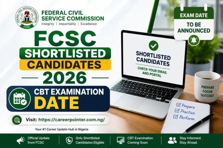 FCSC Shortlisted Candidates 2026 CBT Examination Date