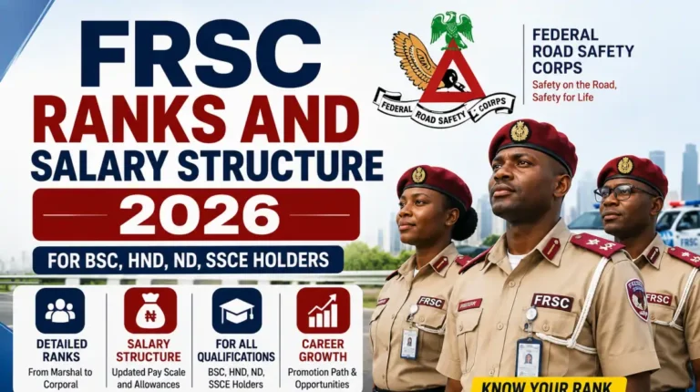 FRSC Ranks and Salary Structure 2026 for BSC, HND, ND, SSCE Holders