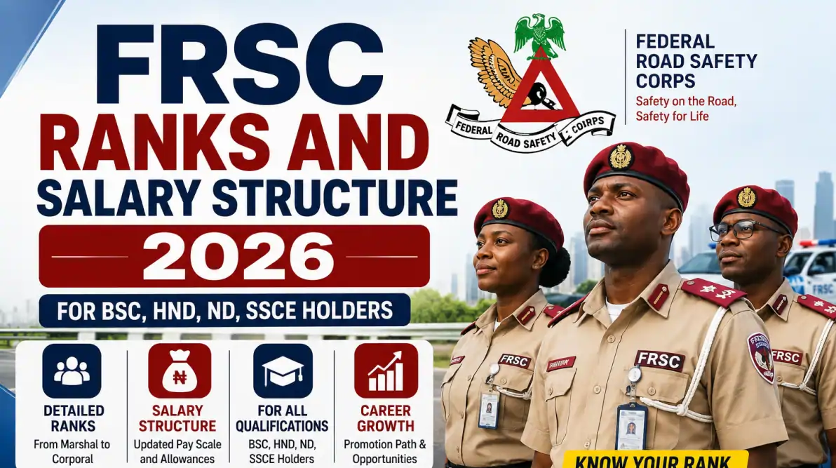FRSC Ranks and Salary Structure 2026 for BSC, HND, ND, SSCE Holders