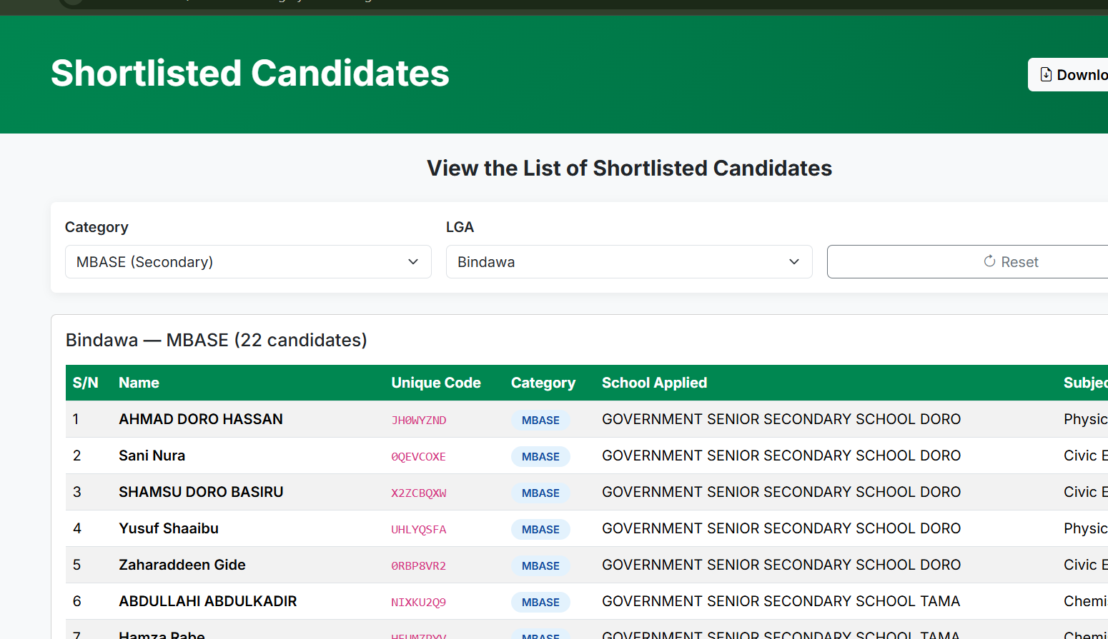 Katsina SEMIS Shortlisted Candidates 2026/2027 is Out | Check Here