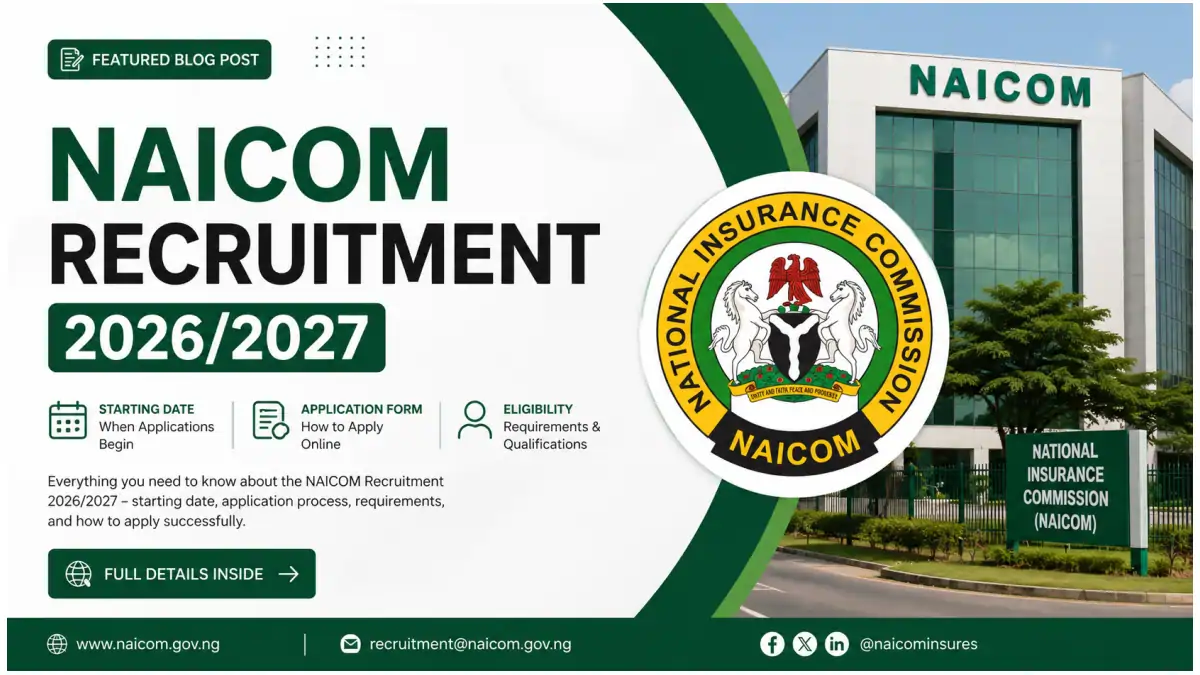 NAICOM Recruitment 2026/2027 Portal, Starting Date, Application Form