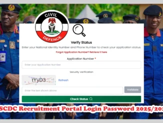NSCDC Recruitment Portal Login Password 2025: Retrieve Details