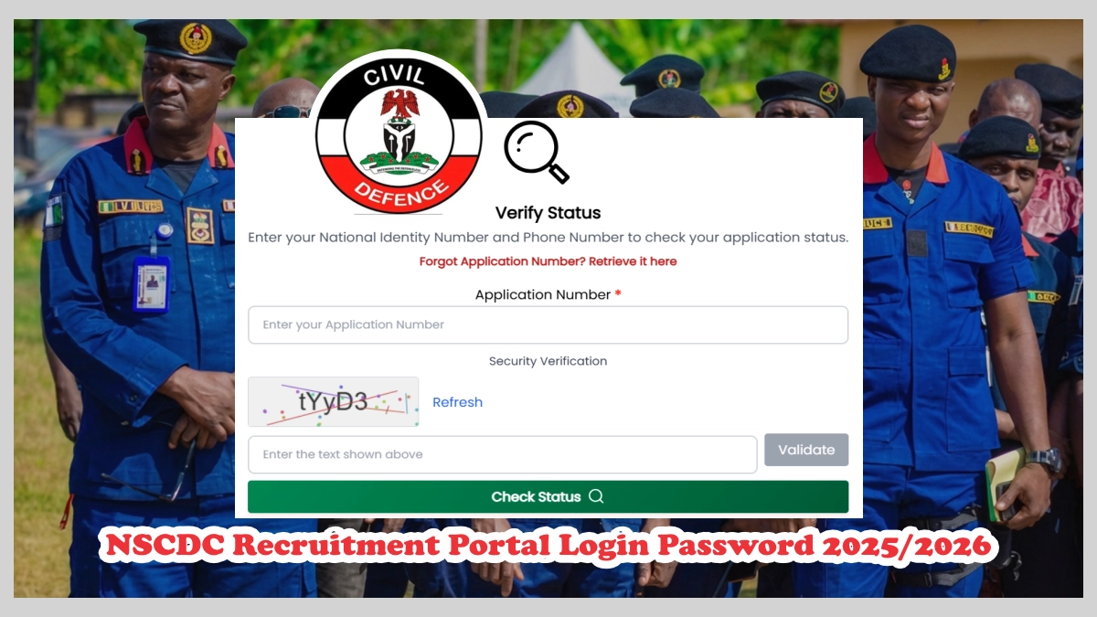 NSCDC Recruitment Portal Login Password 2025: Retrieve Details