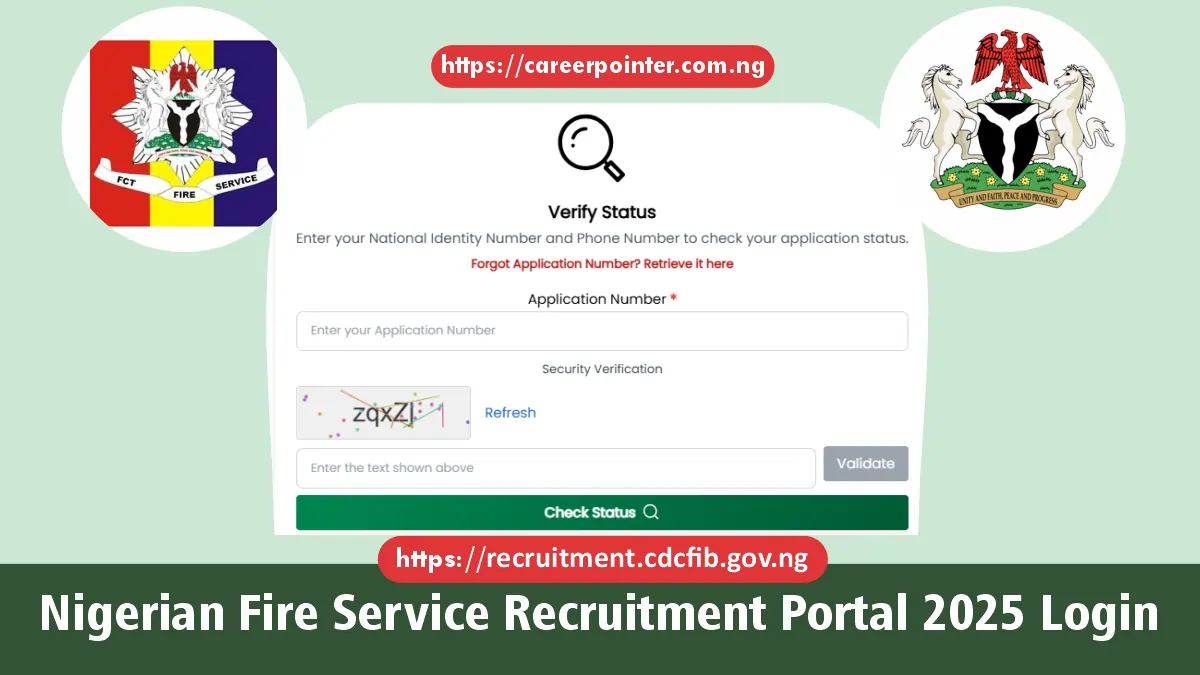 Nigerian Fire Service Recruitment Portal 2025 Login recruitment.cdcfib.gov.ng