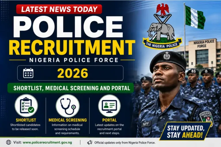 Police Recruitment Latest News Today 2026: Shortlist, Medical Screening and Portal