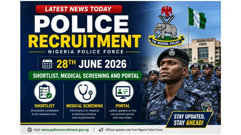 Police Recruitment Latest News Today 28th June 2026: Shortlist, Medical Screening and Portal
