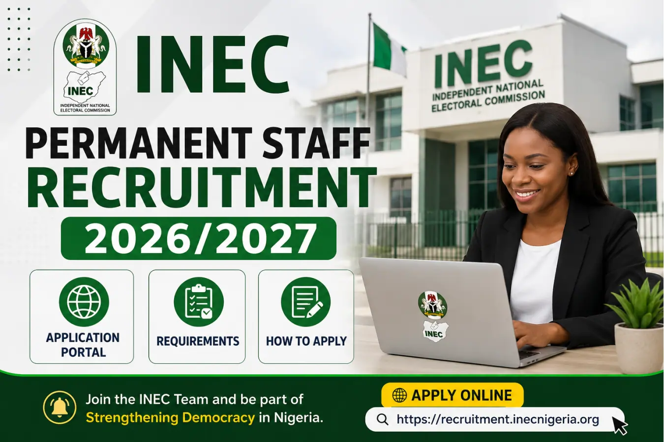 INEC Permanent Staff Recruitment 2026 Application Portal, Dates