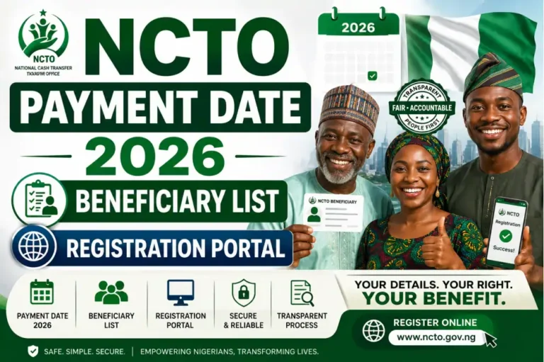 NCTO Payment Date 2026 Beneficiary List, Registration Portal