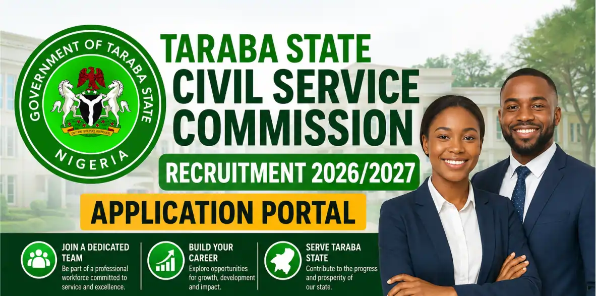 Taraba State Civil Service Commission Recruitment 2026/2027 Portal, Starting Date
