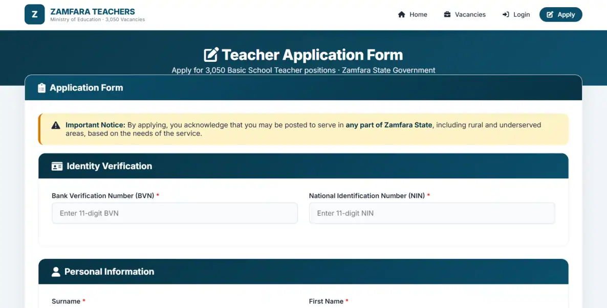 Zamfara State Teachers Recruitment 2026: Portal, Open Date, Deadline