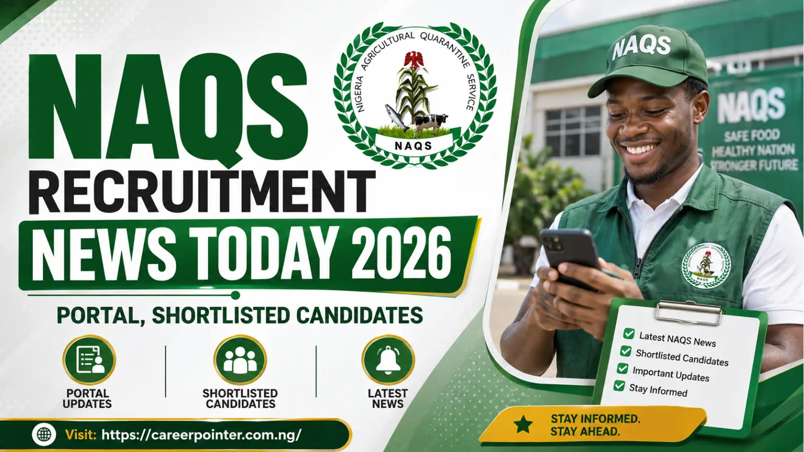 NAQS Recruitment News Today 2026 Portal, Shortlisted Candidates