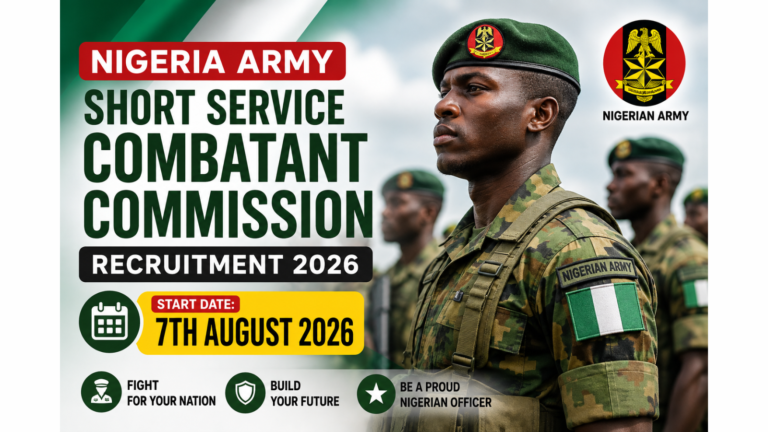 Nigeria Army Short Service Combatant Commission Recruitment 2026, Start Date